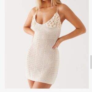 Peppermayo Zara Rose Ivory Crochet Mini Dress
